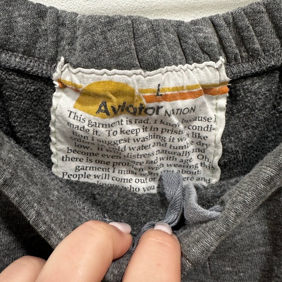 Aviator Nation 5 Stripe Sweatpants Heather Gray Large *Flawed - Picture 5 of 9